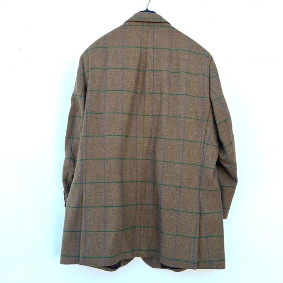 Joseph Turner Yorkshire Lambswool Windowpane Blazer Jacket 48R Mallalieus Coat - Picture 3 of 9